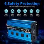 EFFORTWAY 2000W Pure sine Wave Inverter 4000W (Peak) DC 12V to AC 110V/120V Converter with LCD Display Wireless/Wired Remote Control 3AC Outlets and 4USB for Camping RV Travel Off-Grid Solar Systems