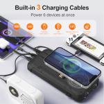 20,000mAh Solar Power Bank with Built-in Cables