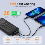 20,000mAh Solar Power Bank with Built-in Cables