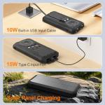 20,000mAh Solar Power Bank with Built-in Cables