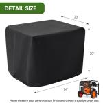 Waterproof Generator Covers for Outside, Heavy Duty Thicken 900D Polyester Fabric Portable Generator Covers Universal Fits for Most Generators 3000-5000 Watt, Black (26"L x 20"W x 20"H)