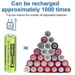 Henreepow High Capacity Rechargeable AA Batteries 12-Pack