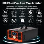 3000W Pure Sine Wave Power Inverter with LCD Display