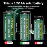 AA 3.2V 600mAh Solar Rechargeable Batteries (4-Pack)