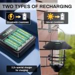 AA 3.2V 600mAh Solar Rechargeable Batteries (4-Pack)