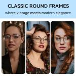 Dollger Retro Circle Glasses with Clear Lens