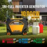 Gidrox 10,000W Tri-Fuel Inverter Generator with Remote Start