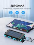 38800mAh Waterproof Solar Power Bank with USB C