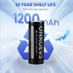 UNROEVS 18500 Rechargeable Solar Lithium Batteries (4 Pack)