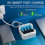 Kratax 8-Pack Rechargeable AA Lithium Batteries with Charger