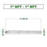 TAISHER 1" NPT Stainless Steel Pipe Nipple