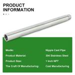 TAISHER 1" NPT Stainless Steel Pipe Nipple