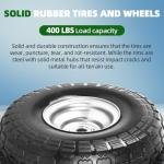 4.10/3.50-4 Flat Free Tire and Wheel Set