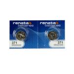 Renata 371 Silver Oxide Batteries - 2 Pack