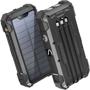 GOODaaa 42800mAh Portable Solar Charger with 4 Cables