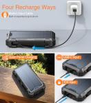 GOODaaa 42800mAh Portable Solar Charger with 4 Cables