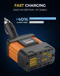 Ampeak 100W Car Power Inverter with Dual USB