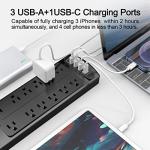 ALESTOR Power Strip with 12 Outlets and USB Ports