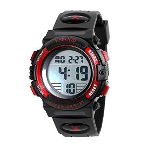 Kids Waterproof Digital Watch with Luminous Alarm - Red