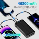 Portable Solar Charger Power Bank with 3 Cables