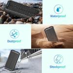 Portable Solar Charger Power Bank with 3 Cables