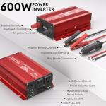 600W Car Power Inverter with Fast Charging Ports