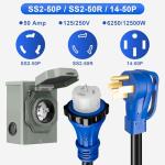 50 Amp Generator Cord and Inlet Box Combo