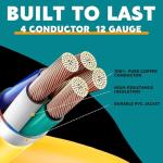 Tellegloww 10 ft 20 Amp Generator Extension Cord