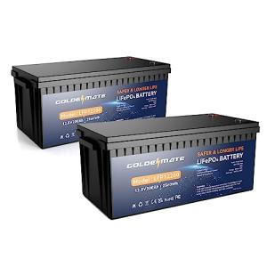 GoldenMate 12V 200Ah LiFePO4 Lithium Battery Set