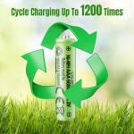 CICMOD 8-Pack Rechargeable AAA Ni-MH 600mAh Batteries