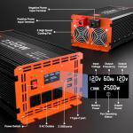 2500W Power Inverter with LCD Display and USB Ports