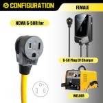 LAVANDINO 4-Prong to 3-Prong Welder Plug Adapter