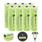JiajaX 600mAh Rechargeable AA Solar Batteries (8-Pack)