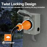 50 Amp Generator Extension Cord with Inlet Box