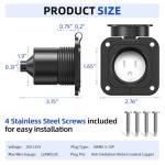 15 Amp NEMA 5-15 RV Shore Power Inlet Plug
