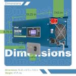 3000W Pure Sine Wave Inverter Charger with LCD Display