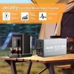 Jecatiy 2000 Watt Pure Sine Wave Power Inverter DC 12V to 110V/120V AC Converter with 2 AC,18W USB, and 30W Type-C Charging Ports, Car Solar Power Inverters with LCD Display for Home RV Truck