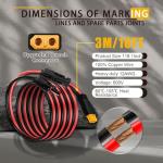 COMeap Solar Panel Cable for Ecoflow Anker SOLIX 12AWG, 10FT/3M Compatible with MC-4 to XT60 Plug Solar Panel Connector Adapter Extension for Portable Power Station Solar Generator RV