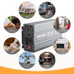 Jecatiy 2000 Watt Pure Sine Wave Power Inverter DC 12V to 110V/120V AC Converter with 2 AC,18W USB, and 30W Type-C Charging Ports, Car Solar Power Inverters with LCD Display for Home RV Truck