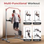 Sunny Health & Fitness Captain's Chair Adjustable Multi-Function Dip Station, Push-Up, Leg Raises & Core Workout Attachment with Adjustable Height - SF-XFA008