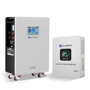 ECO-WORTHY Home Power Station Backup, 48V 280AH LiFePO4 Battery with 5KW Inverter, Communication Support, for Home Backup, Emergency, Solar Energy System