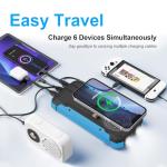 ERRBBIC Solar Charger Power Bank 20000mAh, Portable Wireless Charger, 15W Fast Charging External Battery Pack with Dual Flashlight and USB C Outputs. Outdoor Mobile Power Compatible with Cell Phones