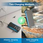 ERRBBIC Solar Charger Power Bank 20000mAh, Portable Wireless Charger, 15W Fast Charging External Battery Pack with Dual Flashlight and USB C Outputs. Outdoor Mobile Power Compatible with Cell Phones