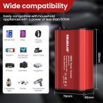 600W Car Voltage Converter Inverter DC 12V to AC 110V Ports Fast Charging Car Charger with Cigarette Lighter Plug with 2 Sockets and 2 USB for Business Trips and Vacation