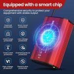 600W Car Voltage Converter Inverter DC 12V to AC 110V Ports Fast Charging Car Charger with Cigarette Lighter Plug with 2 Sockets and 2 USB for Business Trips and Vacation