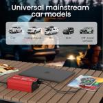 600W Car Voltage Converter Inverter DC 12V to AC 110V Ports Fast Charging Car Charger with Cigarette Lighter Plug with 2 Sockets and 2 USB for Business Trips and Vacation