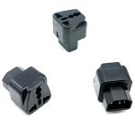 ALINNA UPS IEC C14 to Universal Female US EU UK AU C13 &1 (2in1) Adapter Power Plug/Socket(2 Pack)