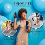 ByeBellas Foldable Stretch Knit Travel Slip-On Round Toe Ballet Flats with Packable Zipper Pouch and Expandable Tote Bag Carrying Case Split Sole Shoes (Navy Blue, US Footwear Size System, Adult, Women, Numeric, Medium, 6)