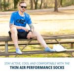 OS1st TA4 Thin Air Running Socks (1 Pair) with special skin-thin design maximizing air-flow to prevent overheating and keep feet cool and dry