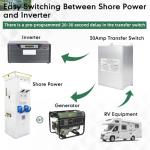 50 Amp Automatic Transfer Switch for RV,Speedboats,Travel Trailer,Camper Van,120V Generator Transfer Switch for Inverter/Shore Power/Generators